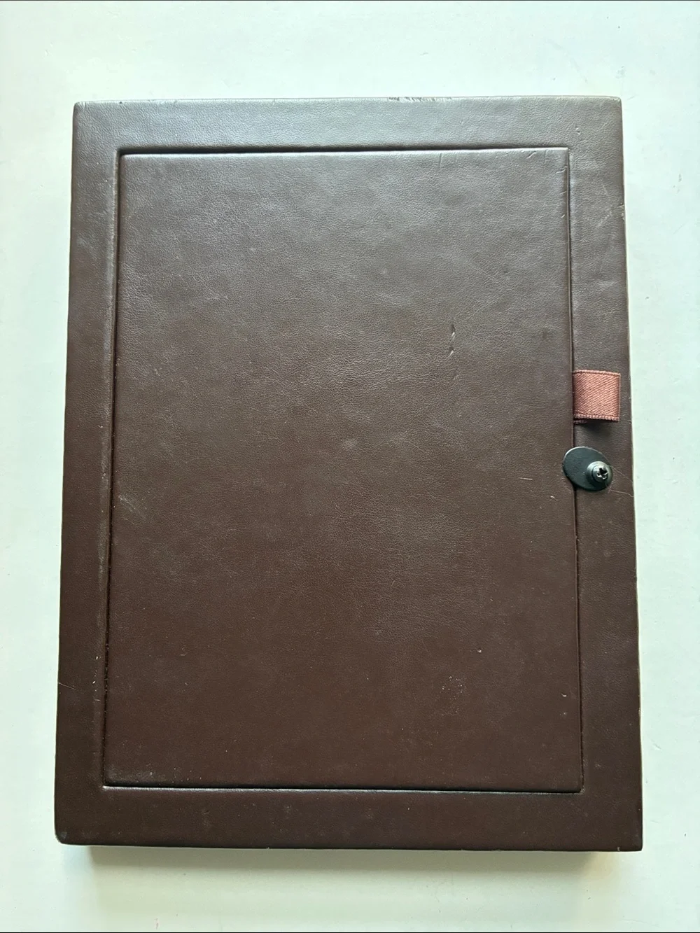 Leather Bifold Double Photo Frame Rich Brown